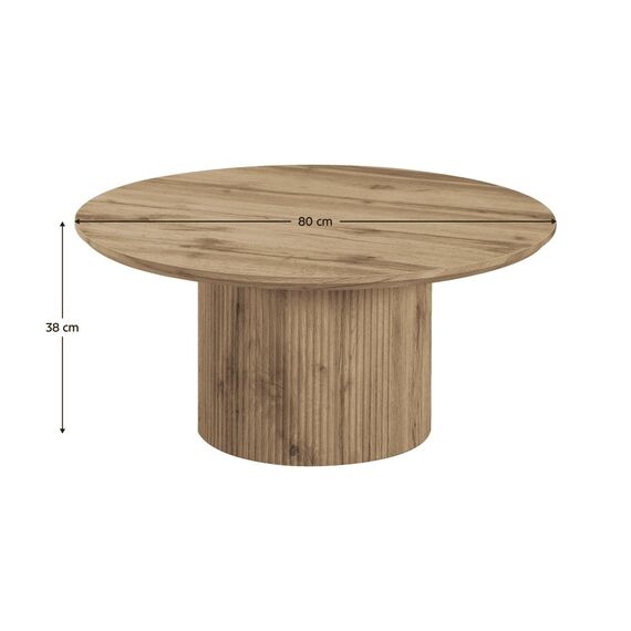 Măsuţă de cafea, stejar, diametru 80 cm, MAHIR TYP 2-poza 3-Dacenergy.ro