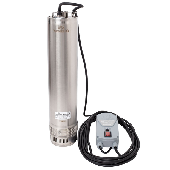 Pompa submersibila ape curate Wasserkonig, realizata din PPO si inox, debit maxim 110 l/min, inaltime maxima de refulare 83 m, puterea 1900 W, 215 x 180 x 630 mm-poza 4-Dacenergy.ro