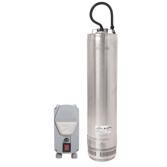 Pompa submersibila ape curate Wasserkonig, realizata din PPO si inox, inaltime maxima de refulare 62 m, puterea 1550 W, debit 6600 l/h, 560 x 210 x 126 mm-Dacenergy.ro