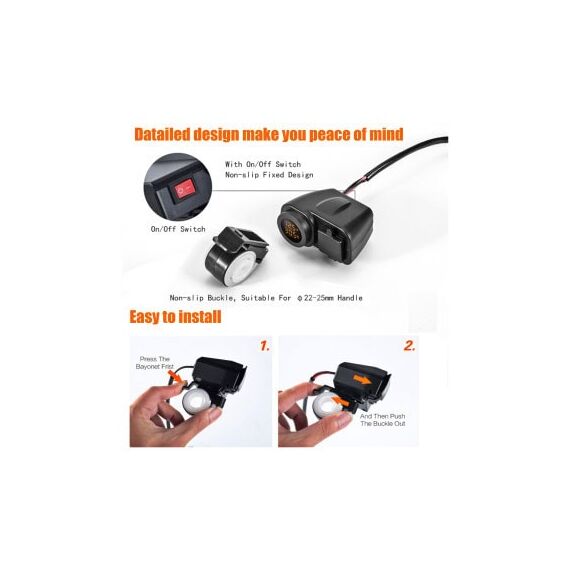 Voltmetru moto 12V cu termometru si mufa USB  Cod: MC036-poza 3-Dacenergy.ro
