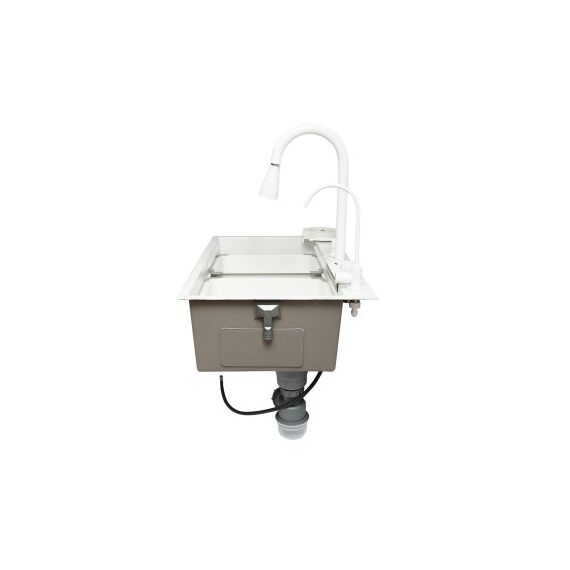 Chiuveta bucatarie otel inoxidabil cu doua baterii, functie cascada, spalator pahare, dozator sapun, scurgator, tava, tocator si accesorii scurgere incluse, 75x46x23.5cm Cod: DISPK13-poza 4-Dacenergy.ro
