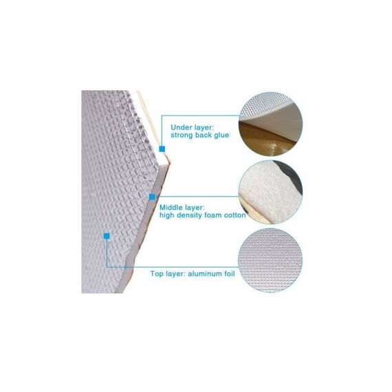 Rola insonorizant aluminiu 6mm izolatie fonica si termica 1mx10m Cod: 022AL-poza 3-Dacenergy.ro