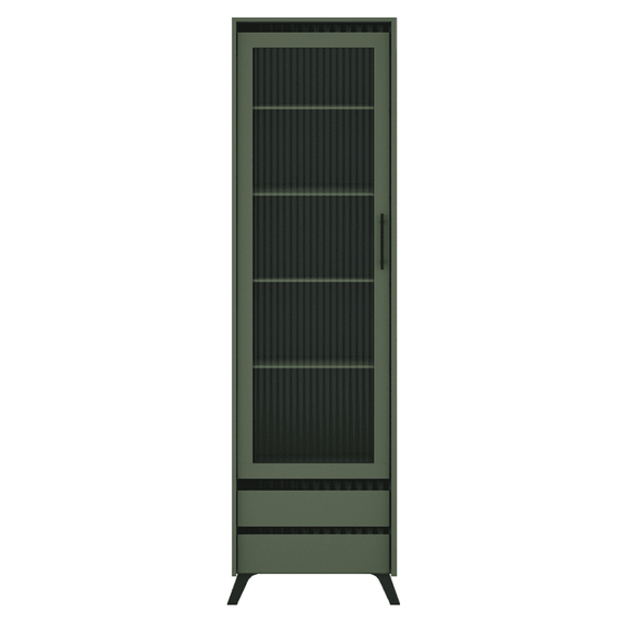 Vitrină, verde smoke/negru, LONGY REG1W2S-Dacenergy.ro