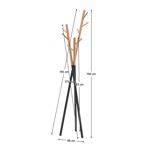 Cuier, negru/natural, ELVAR-poza 4-Dacenergy.ro