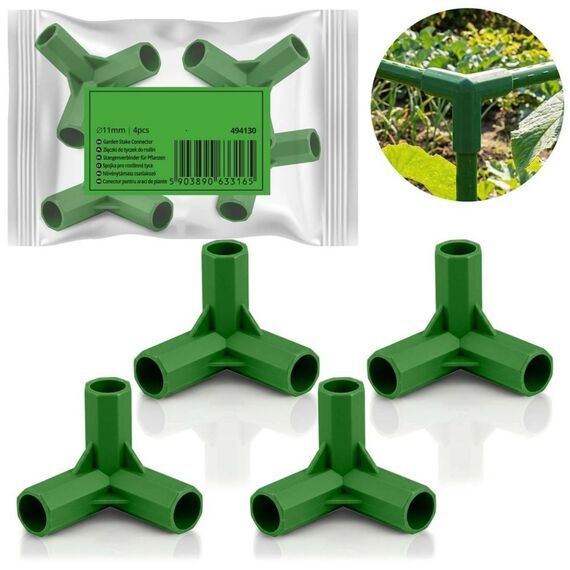 Conectori pentru stalpi gradina, cu 3 poli, tip 3, cu diametrul de 11 mm, constructie modulara, verde, 4 buc-Dacenergy.ro