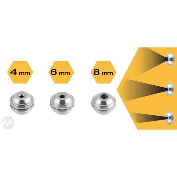 Pistol pneumatic de pulverizare pentru tencuiala si vopsire pereti, 6 L, 3 duze incluse 4, 6, 8 mm, conectoare de aer de ¼", inel de montare-poza 5-Dacenergy.ro