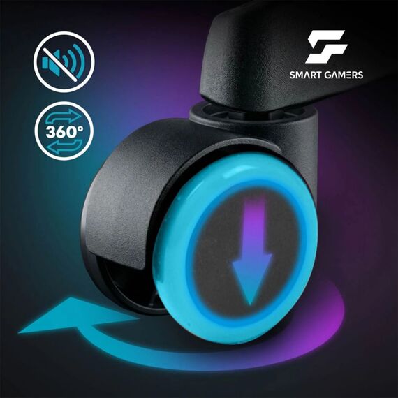Scaun de gaming, suport extensibil pentru picioare, functie de inclinare a spatarului, reglare a inaltimii, ergonomie, inaltime totala maxima 121 cm, negru si albastru, Culoare: Negru, Albastru-poza 10-Dacenergy.ro