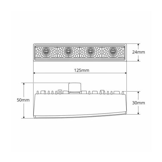 Set 2 proiectoare zi DRL 125x24mm 12/24V, 4 LED-uri, DRL540PRO Amio Cod: 01528-poza 3-Dacenergy.ro