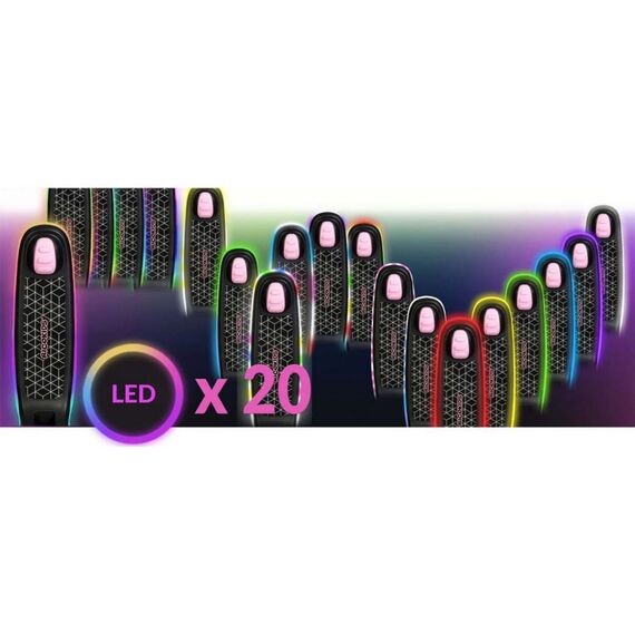 Trotineta de echilibru cu trei roti, ghidon din metal, platformă iluminata cu LED-uri, cu 20 de moduri, inaltimea ghidonului este reglabila, 65–81 cm, usor de pliat, frana de picior, neagra si roz deschis, Culoare: Negru, Roz, Turcoaz-poza 6-Dacenergy.ro