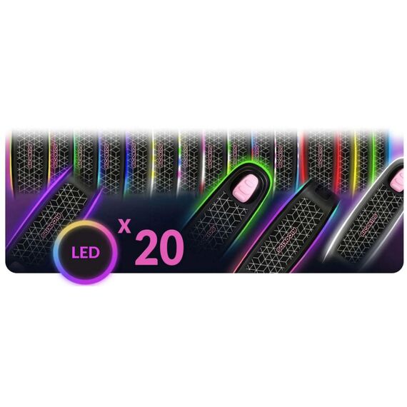 Trotineta de echilibru cu trei roti, ghidon din metal, platformă iluminata cu LED-uri, cu 20 de moduri, inaltimea ghidonului este reglabila, 65–81 cm, usor de pliat, frana de picior, neagra mata, Culoare: Negru deschis-poza 6-Dacenergy.ro