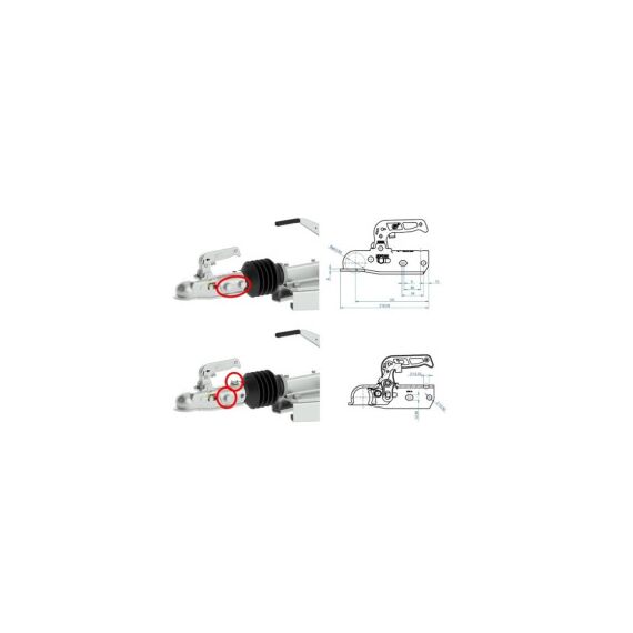 Set cupla remorca cu 3 adaptoare ,suruburi, manson si protectie bara Cod: BC-3000.1D-poza 3-Dacenergy.ro