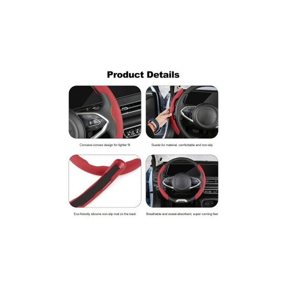 Set ornamente volan auto alcantara diverse culori universale Cod: FS-1201 / FS-1202 / FS-1203-poza 10-Dacenergy.ro