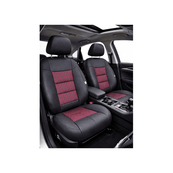 Huse scaune auto universale premium cu bancheta spate fractionata negru rosu Cod: F3001-P43-Dacenergy.ro