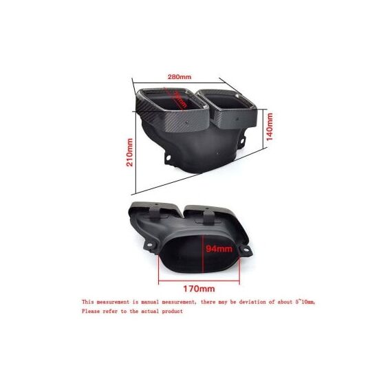 Ornament de toba compatibil Mercedes AMG GLC , GLE, Clasa C W205 W206,Clasa E,Clasa S -Carbon Lucios Cod:TY-H107-poza 3-Dacenergy.ro