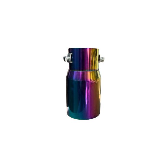 Ornament toba colorat inox universal sport tuning intrare 60mm iesire 70mm lungime  Cod: C84-poza 2-Dacenergy.ro