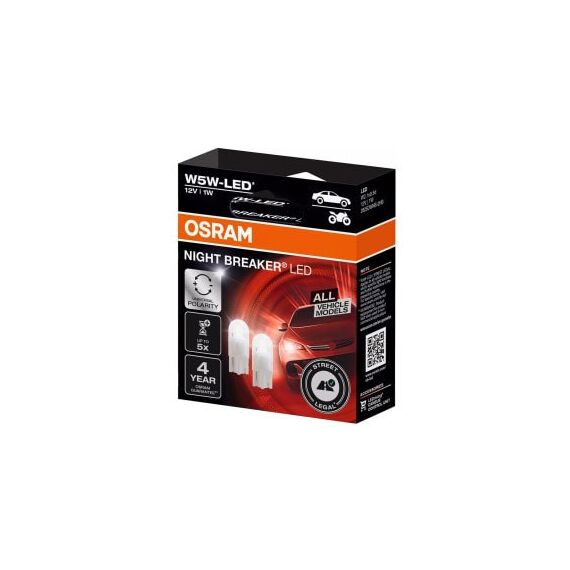Leduri auto pentru pozitie Osram W5W Night Breaker LED 1W 12V Omologate RAR Cod: 2825DWNBB2-poza 3-Dacenergy.ro