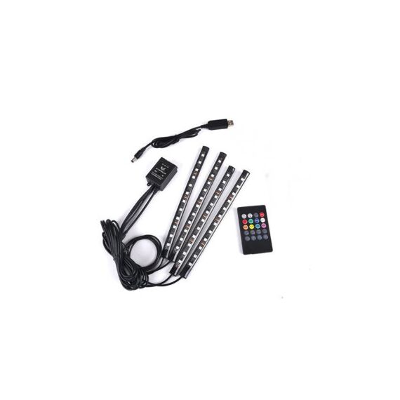 Kit interior LED 12 SMD RGB cu telecomanda si aplicatie BTT  22cm Cod: JS01-5V-poza 3-Dacenergy.ro