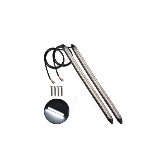 Set lumini LED DRL cu functie de semnalizare dinamica 12V lungime 28cm Cod: FS-1816-Dacenergy.ro