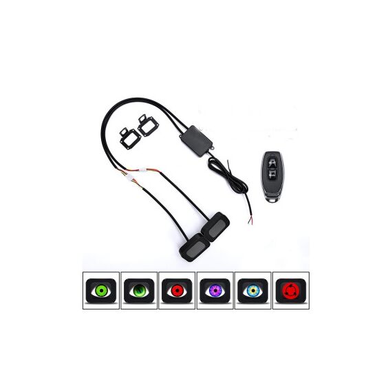 Proiectoare LED Devil Eyes cu telecomanda 6 modele selectabile  2 inch Cod: HH-DVL2-poza 2-Dacenergy.ro