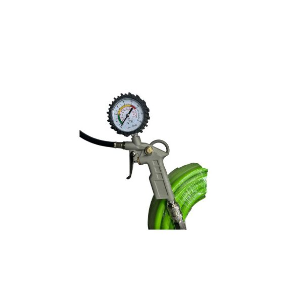 Furtun compresor aer 15m cu pistol si manometru verde Cod: AH-15D-poza 4-Dacenergy.ro