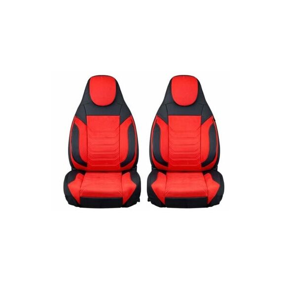 Huse scaune auto universale fractionate Premium cu tetiera fata incorporata negru cu rosu  Cod: HNG-C509-3-poza 3-Dacenergy.ro