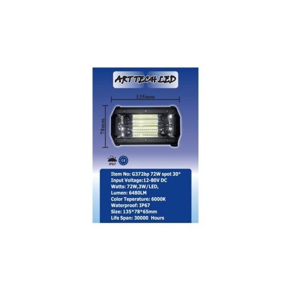 Proiector LED 72W SPOT 30° 10-30V Cod: G372BP-poza 3-Dacenergy.ro