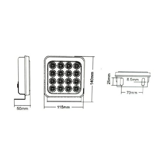 Lampa SMD 6001-2 Lumina: portocalie Voltaj: 12v-24V Rezistenta la apa: IP66-poza 2-Dacenergy.ro