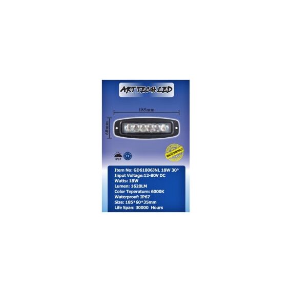 Proiector LED 18W Spot Beam 30° 12–24V Cod: GD61806JNL-poza 2-Dacenergy.ro