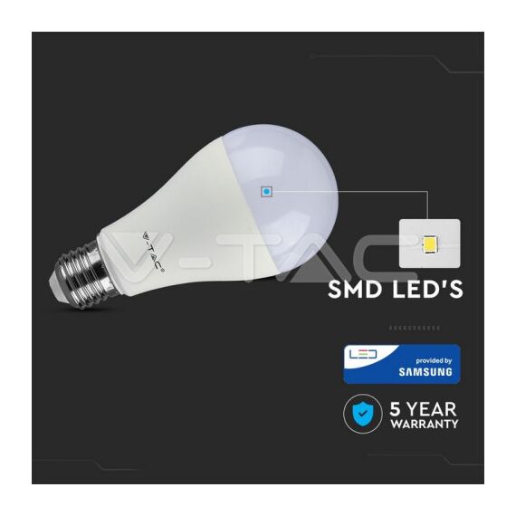 Bec LED Cip SAMSUNG 12W E27 A++ A65 Plastic 4000K COD: 250-poza 2-Dacenergy.ro