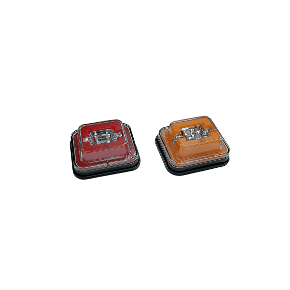 Lampa 24 LED SMD  pozitie si semnalizare  Lumina  Alb stroboscopic / Galben 12-24V Cod: 4024A-2-poza 3-Dacenergy.ro