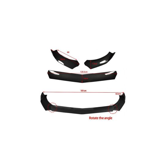 Prelungire bara fata universala  / Spoiler culoare Negru Lucios  Cod: UNIV-014D-Dacenergy.ro