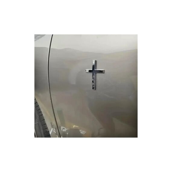 Ornament  metalic "CRUCE" Cromat 4.8cmx6.5cm Cod: JS-18-poza 4-Dacenergy.ro