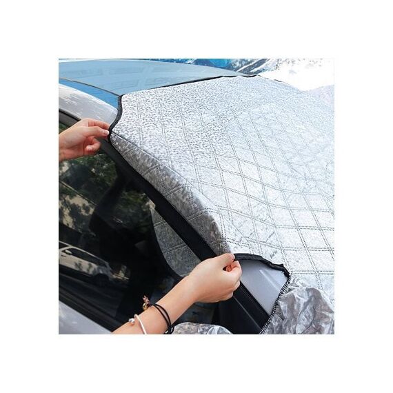 Parasolar exterior auto iarna vara cu protectie oglinzi laterale reflectorizante 145 x 113 cm Cod: CST-9M145113-poza 3-Dacenergy.ro