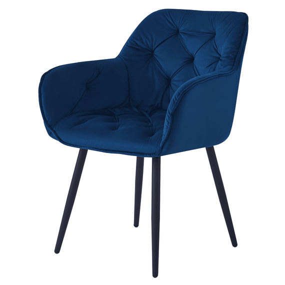 Scaun de design, ţesătură Velvet albastru, FEDRIS 2 NEW-poza 2-Dacenergy.ro