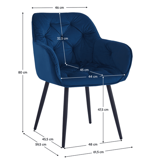 Scaun de design, ţesătură Velvet albastru, FEDRIS 2 NEW-poza 6-Dacenergy.ro