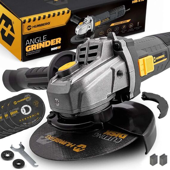 Polizor unghiular, viteza reglabila de 3000 - 12000 rpm, sistem de protectie a discului Quick-Lock, reglarea pozitiei manerului in 3 etape, cablu de alimentare lung 209 cm, 10 discuri, 900 W-poza 3-Dacenergy.ro