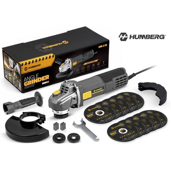 Polizor unghiular, viteza reglabila de 3000 - 12000 rpm, sistem de protectie a discului Quick-Lock, reglarea pozitiei manerului in 3 etape, cablu de alimentare lung 209 cm, 10 discuri, 900 W-Dacenergy.ro