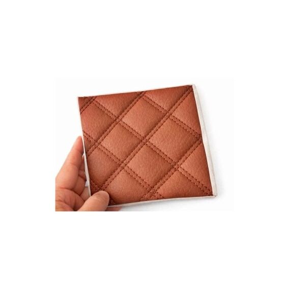 Material imitatie piele matlasata tapiterie romb maro cusatura maro  auto si casa Cod: Y01MM-Dacenergy.ro