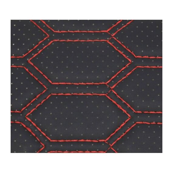Huse auto compatibile Logan III  CONFORT 2020->  hexagon cu gaurele negru/cusatura rosie-poza 2-Dacenergy.ro