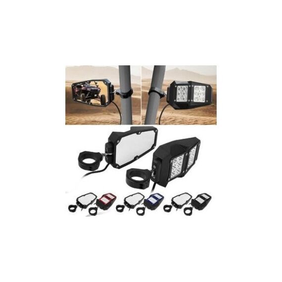Set 2 oglinzi universale  compatibile UTV sau Maverick X3 cu proiectoare  Cod: FS-2024-poza 4-Dacenergy.ro