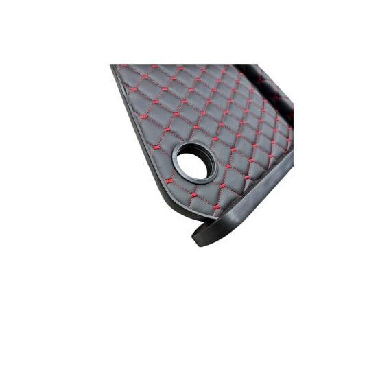 Masa de bord cu 2 suporti pentru pahare ,piele ecologica culoare Negru cusatura Rosie  compatibila Iveco 2001-2006-poza 2-Dacenergy.ro