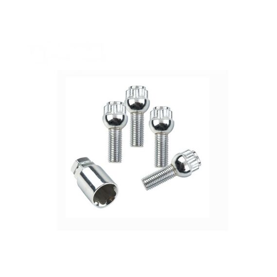 Set prezoane antifurt M12x1.5 con rotund cu cheie pentru jante-Dacenergy.ro