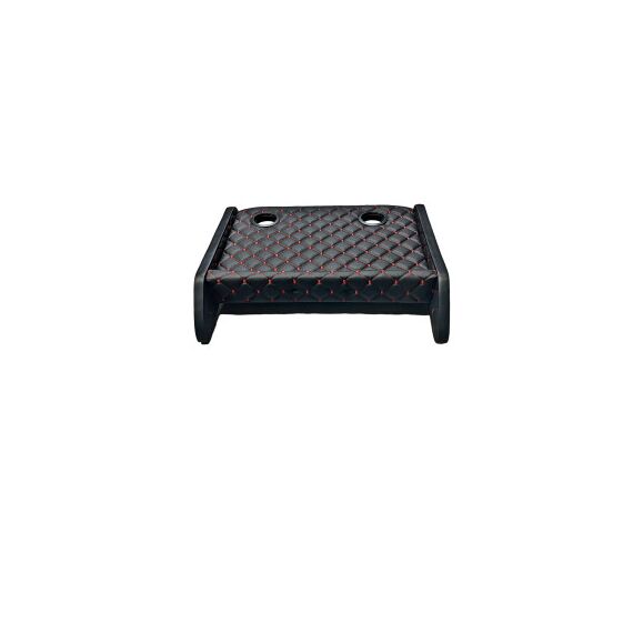 Masa de bord cu 2 suporti pentru pahare ,piele ecologica culoare Negru cusatura Rosie compatibila Renault Master 4  2020-2024-Dacenergy.ro