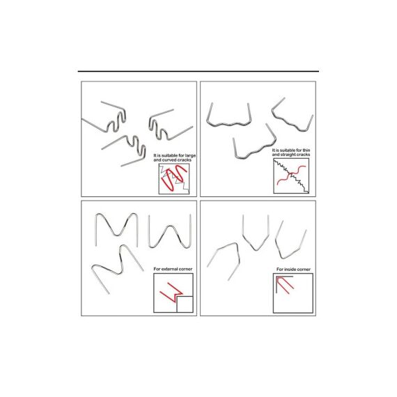 Set 100 cleme pentru pistol reparat plastic 0.6mm otel inoxidabil Cod: K18028-12-poza 3-Dacenergy.ro