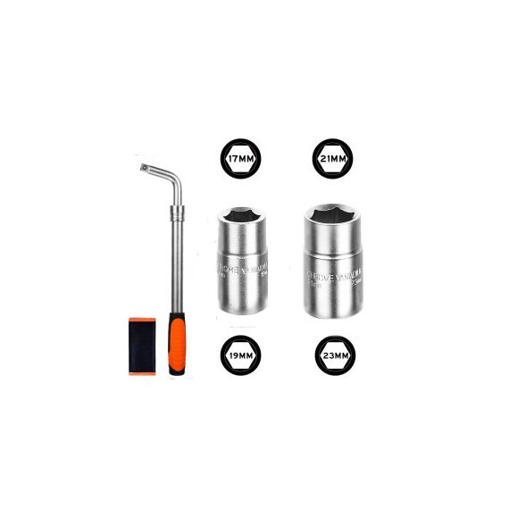 Set cheie roata premium telescopica cu 2 capete  17x19mm / 21x23mm Cod: KNG-133151-Dacenergy.ro