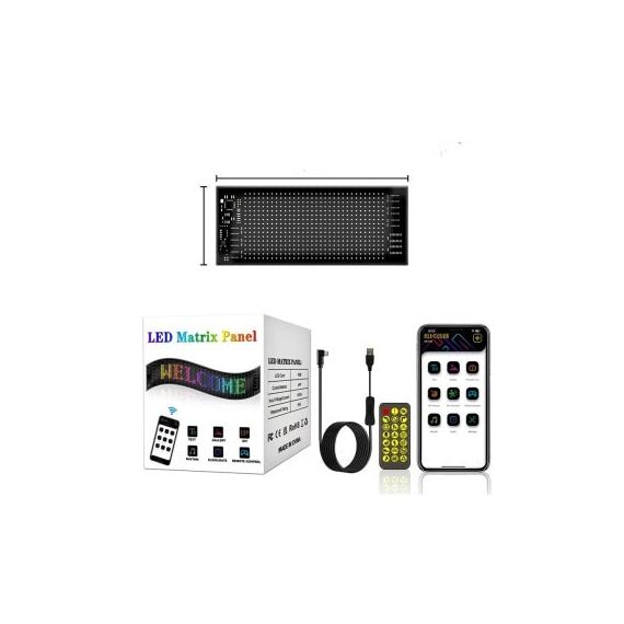 Afisaj LED programabil Eyes Devil, control Bluetooth si telecomanda, USB 5V, 102x348mm  Cod: FST-EY2064-poza 2-Dacenergy.ro