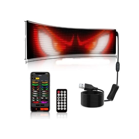 Afisaj LED programabil Eyes Devil, control Bluetooth si telecomanda, USB 5V, 102x348mm  Cod: FST-EY2064-Dacenergy.ro