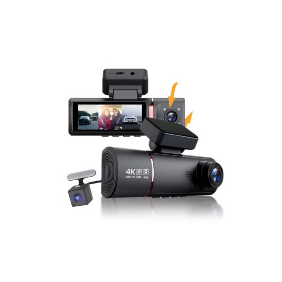 Sistem DVR auto cu 2 camere fata 4K si spate Full HD 1080p interior  Cod: CNS-M8-2-Dacenergy.ro