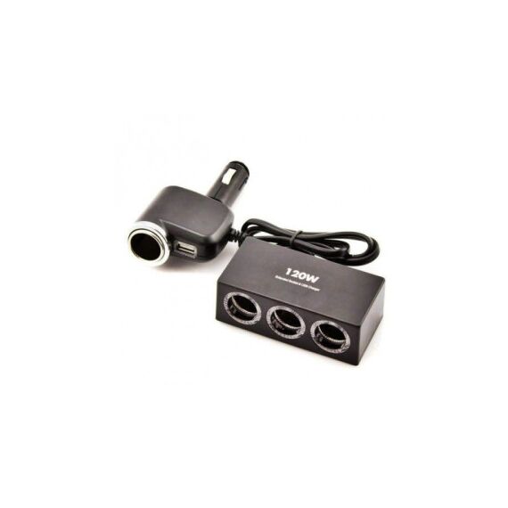 Prelungitor priza bricheta auto 4 iesiri si port USB Cod: 1527-Dacenergy.ro