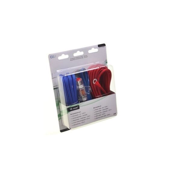 Kit cabluri subwoofer auto AIV 10mm² pentru amplificator cu RCA si siguranta AGU Cod: LK-10-Dacenergy.ro